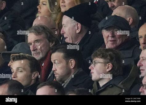 Ineos Sport Ceo Sir Jim Ratcliffe Speaks To Sir Alex Ferguson In The Stands During The Premier