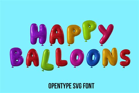 Balloons Font Party Opentype Alphabet Handmadefont