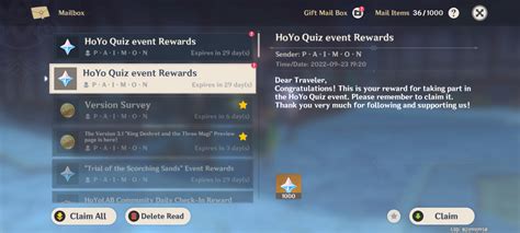 1500 Freemogems From Hoyo Quiz Genshin Impact Hoyolab