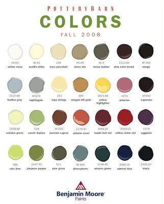 Pottery Barn Paint Colors By Benjamin Moore Pottery Barn Paint