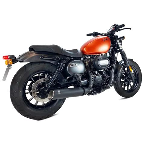 Silencieux d échappement IXRACE Custom Black pour HYOSUNG Bobber 125 et