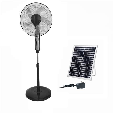 Dc Solar Fan Rechargeable With Light Stand Fan 16inch China Solar Fan