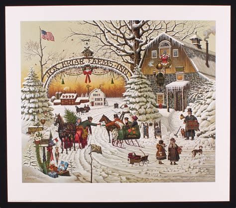 Charles Wysocki Signed "Christmas Greeting" 23x20 1989 Limited Edition ...