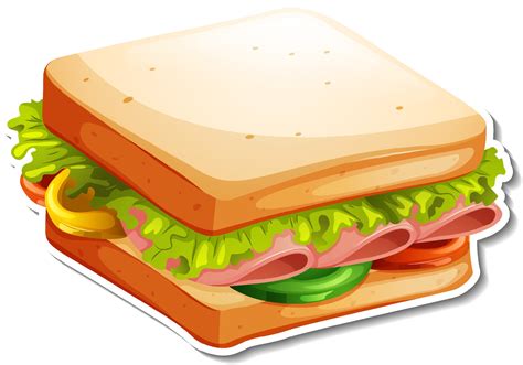 Bologna sandwich sticker on white background 3332963 Vector Art at Vecteezy