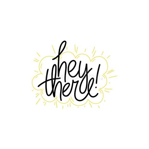 Phrase Hey There On Linear Sunny Cloud Background Modern Vector