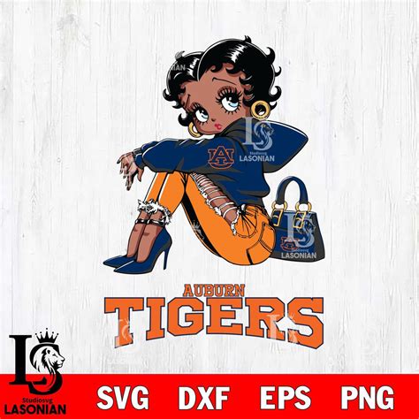 Auburn Tigers Betty Boop Black Fan Girl Lasoniansvg