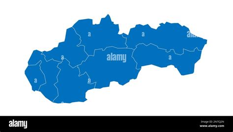 Eslovaquia Mapa Pol Tico De Las Divisiones Administrativas Regiones