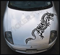 Adesivi Auto Tuning Car Stickers DRAGO 9 Cofano Stickers Line