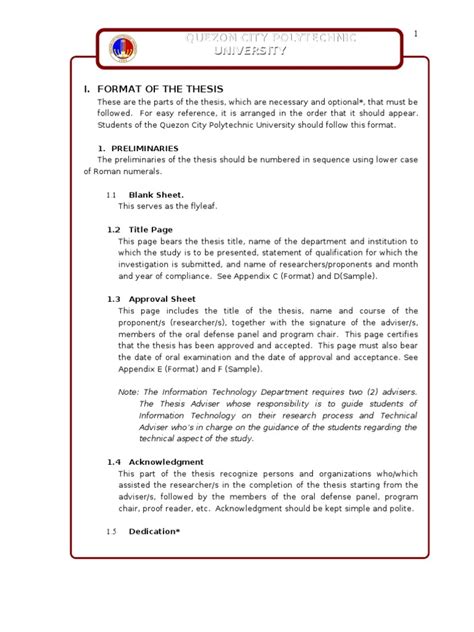 Guidelines For Undergraduate Thesis Format And Appendices Thesis Data Analysis