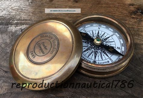 Handmade Antique Solid Brass Compass Vintage Maritime Nautical Compass