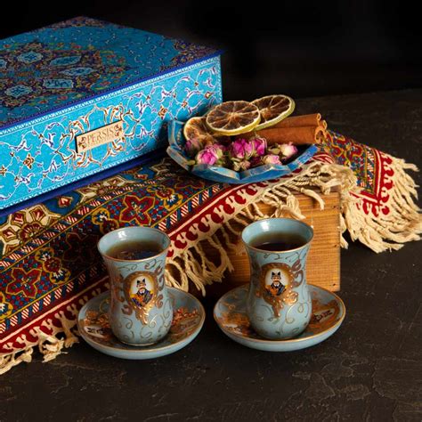 Persian Turquoise Shahabasi Tea T Set Persian T Set