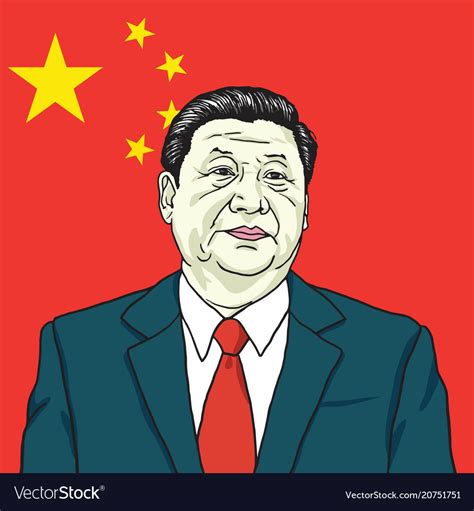 Xi jinping portrait Royalty Free Vector Image - VectorStock