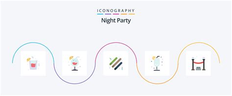 night party flat  icon pack including party party night party