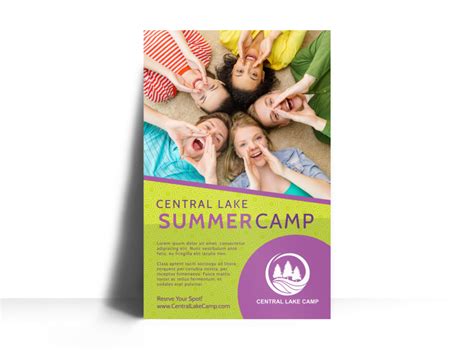 Lake Summer Camp Poster Template Mycreativeshop