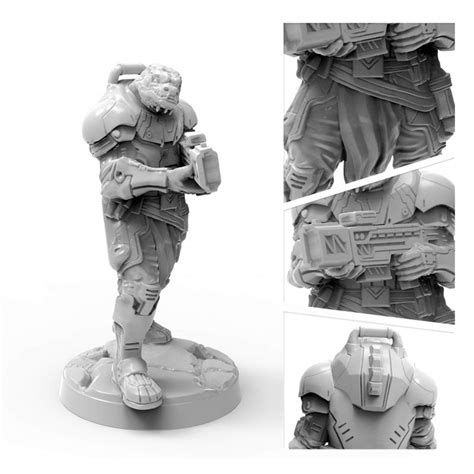 Starfinder Masterclass Miniatures Vesk Bodyguard Tabletop Miniatures