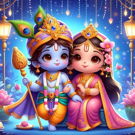 Feliz Celebraci N De Holi Con La Peque A Radha Krishna Foto Premium