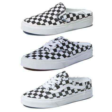 Vans รองเท้าผ้าใบ Classic Slip On Mule Checkerboard Authentic Mule