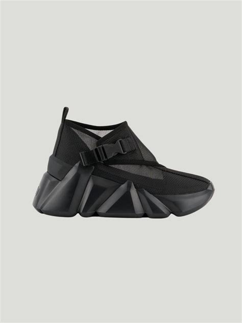 United Nude Space Kick Tek Black Kicks Upper Leather Bow Sneakers