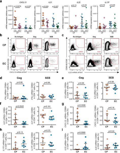 Tfh Th17 And Th22 Cytokine Expression By Hiv Specific Cd4⁺ T Cells In