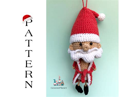 Crochet Santa Ornament Pattern Christmas Amigurumi Pattern Etsy