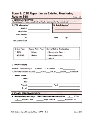 Fillable Online Epa Idse Report For An Existing Monitoring Results Sss