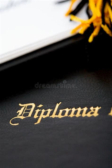 Diploma: Focus on Embossed Diploma Wording Stock Photo - Image of ...