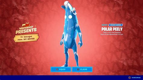 Fortnite Winterfest 2021 How To Get The Frozen Peely Skin In Chapter 3 Season 1