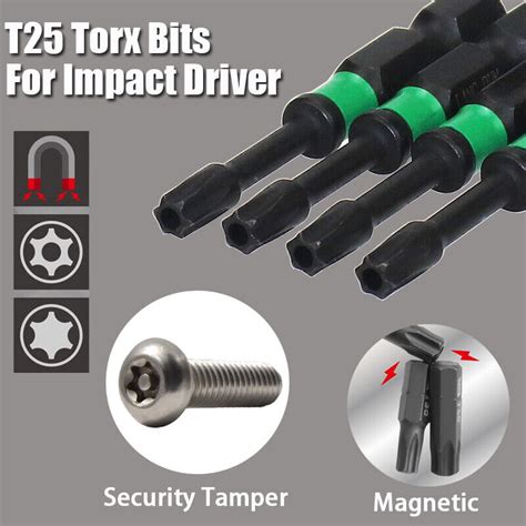 Pcs T Impact Torx Bit Set Drill Bits Magnetic Security Tamper