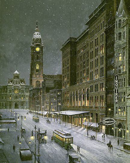 Old Philadelphia - Snowfall On Market Street