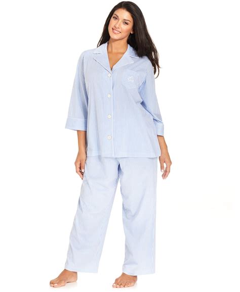 Plus Size Button Front Top And Pants Pajama Set Pajama Set Plus Size