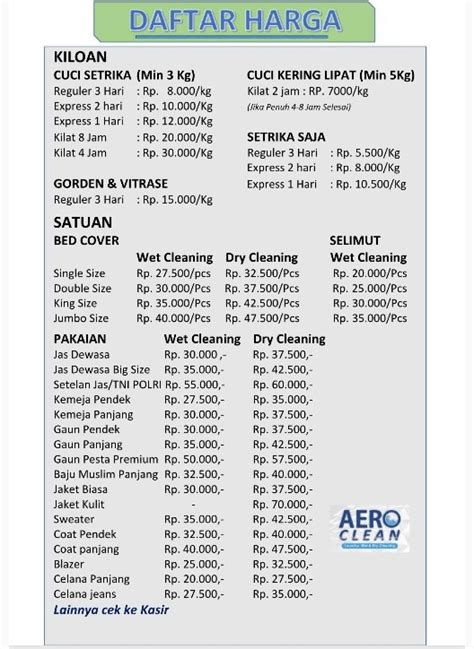 Aero Clean Laundry Bandung Aero Clean Laundry