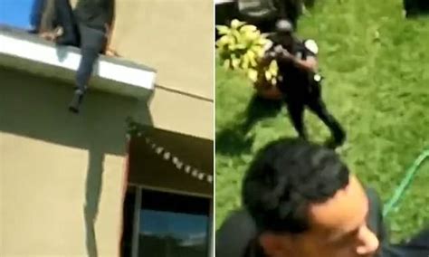 Police Officer Shoved Suspect Off Top Of Roof After He Refused To Jump