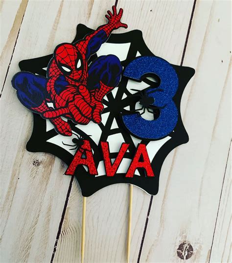 Spiderman Birthday Cake Topper Spiderman Themed Party Spiderman Birthday Decor Superhero