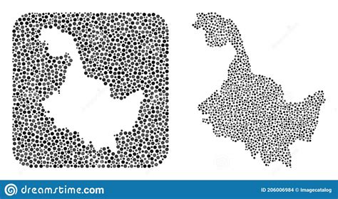 Map Of Heilongjiang Province Dot Mosaic With Stencil Stock Vector