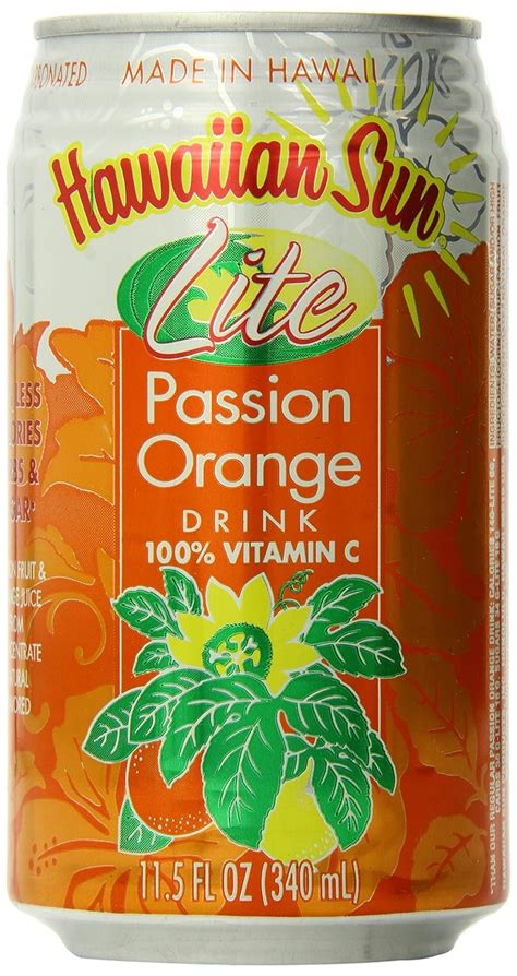 Hawaiian Sun Lite Juice Passion Orange 11 5 Ounce Pack Of 24 Fruit Juices