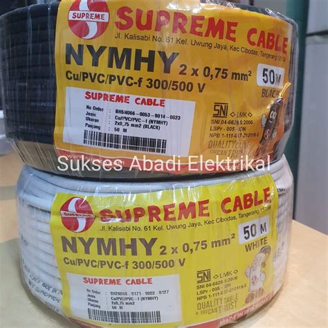 Jual Kabel NYYHY NYMHY 2x0 75 SERABUT SUPREME INDOOR OUTDOOR ROLL