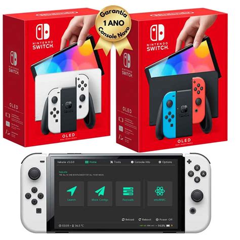 Nintendo Switch Oled Branco Neon Desbloqueado Novo128 256GB 10