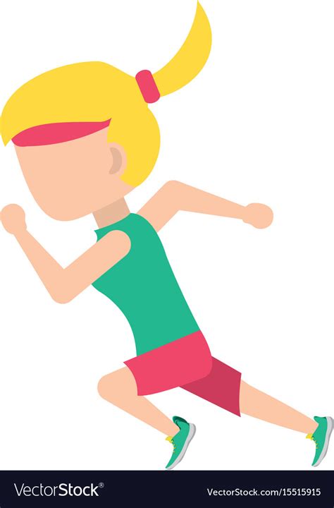 Woman running cartoon Royalty Free Vector Image