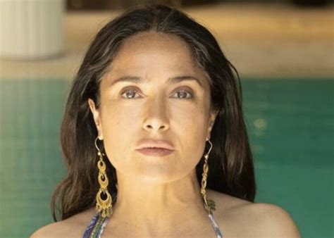 Year Old Salma Hayek Show Off Her Curves In Tiny Black Bikini At The