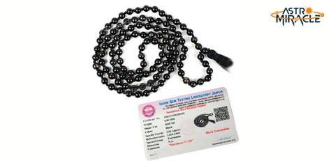 Authenticity Guaranteed Certified Black Tourmaline 108 Bead Mala