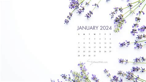 January 2024 Calendar Desktop Wallpaper | EntheosWeb