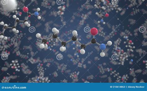 Nylon Molecule Ball And Stick Molecular Model Chemistry Related 3d Rendering Stock