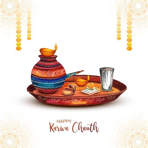 Fondo feliz de la tarjeta de felicitación del festival de karwa chauth