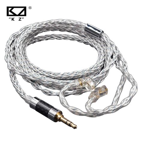 Kz Core Silver Blue Hybrid Silver Plated Upgrade Cable Earphone Cable