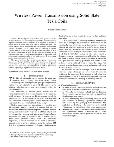 (PDF) Wireless Power Transmission using Solid State Tesla Coils