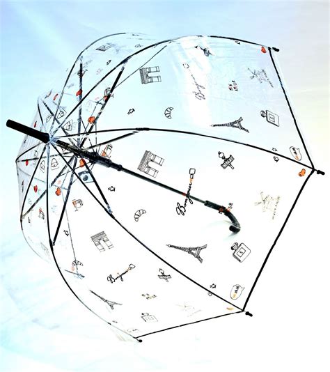 Parapluie femme cloche transparent automatique imprimé sur l Amour de