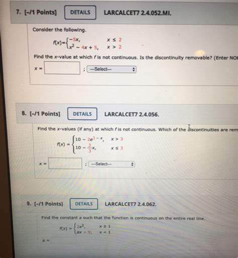 Solved 7 1 Points DETAILS LARCALCET7 2 4 052 MI Chegg