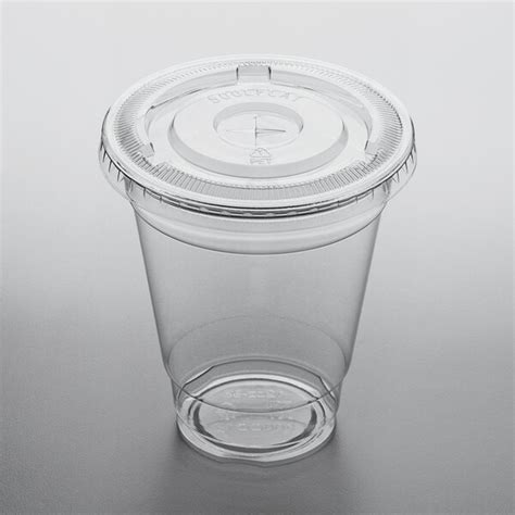 Choice 12 Oz Clear PET Plastic Cold Cup With Flat Lid 50 Pack