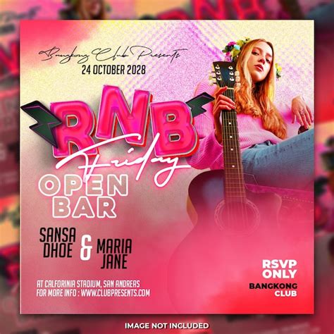 Um Cartaz Para Uma Festa Chamada Rbb Open Bar Psd Premium