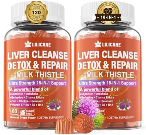 Amazon Liver Cleanse Detox Repair Gummies With Milk Thistle